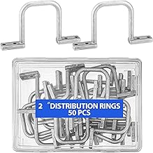 Yaocom 50 Pcs Distribution Rings Aluminum D Ring for Sorting Out Electric Cables, Cable Management, for Commercial and Residential Use, Silver (2 Inch)