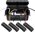 RESTMO 5-Piece Outdoor Waterproof Electrical Box Set – 12.5" x 8.5" x 5" Large & 7.1" x 2.3" x 2.3" Small, Weatherproof Boxes for Power Strip, Outlet, Plug, Socket, Timer, Holiday Light, Black