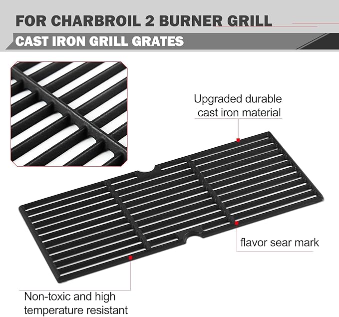 463633316 463672416 Grill Grates for Charbroil 2 Burner Grill Replacement Parts G460-0500-W1 463645015 463642116 463622515 463672016 Charbroil Performance Thermos Grill Parts 461633514 Cooking Grates