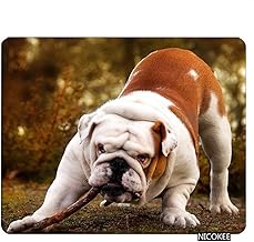 Bulldog Gaming Mousepad Bulldog Biting A Branch Cute Dog Mouse Pad Mouse Mat for Computer Desk Laptop Office 9.5 X 7.9 Inch Non-Slip Rubber