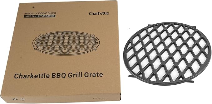 Skyflame Charkettle Cast Iron Gourmet BBQ System 11.8 Inch Sear Grate Replacement for 8834, Thick Searing/Cooking Grid, Compatible with 22-1/2 inch Weber Charcoal Grills