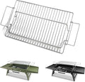 Charmline Stainless Steel Grill Grate Replacement, Lift-Up BBQ Cooking Grid with Handles, Suitable for Charmline Portable Charcoal Grill, Ideal for Meat, Steak & Outdoor Camping (14x9in)