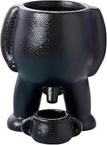 Ceramic Funny Body Plant Pot, Penis Planter,Novelty Peeing Plant Pot with Drainage,Piss Pot, Stylish Planter for Indoor/Outdoor Succulent Plants, Gift for Father Friends and Family, 5.4 inches（Black）