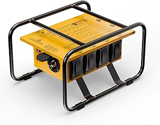 Joinfworld Power Distribution Box,50A 125V/250V NEMA SS2-50 CS6375 Inlet, 30A Circuit Breaker, Individually Controllable Sockets, Heavy - Duty Waterproof Enclosure with Cooling Fan