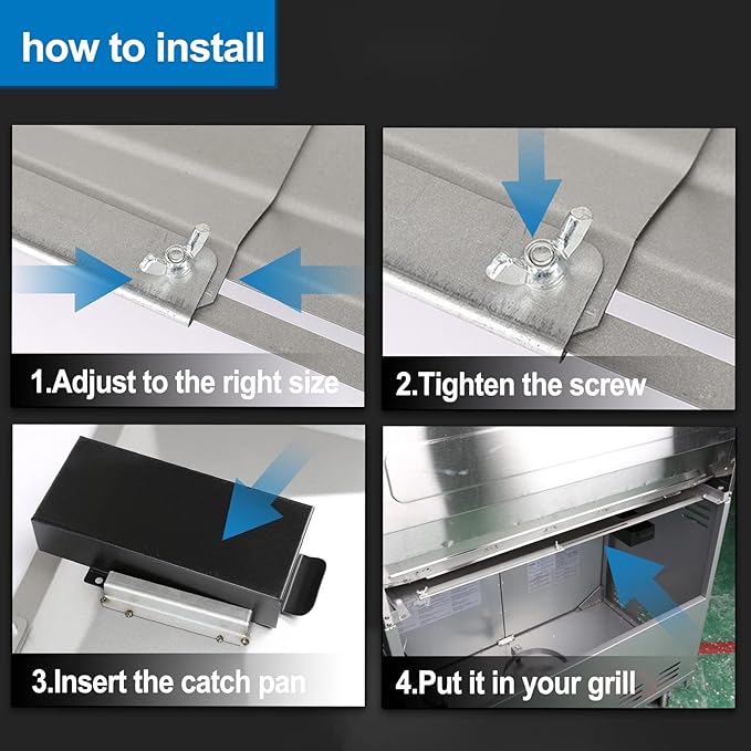 Utheer Universal Grease Tray with Catch Pan, Adjustable Drip Pan for 3/4/5 Burner Gas Grill, Grill Part for Nexgrill, Charbroil, Dynaglo, Kenmore, BHG, Grill Master, Backyard,Uniflame,Expert Gas Grill