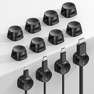 12Pack Cord Organizer Spring Clips, Office Desk Accessories - Lamicall Desk Cable Management Clips, Dorm Room Bedroom Essentials, Phone Charger Cord Holder, Wire Organizer Keeper for Nightstand