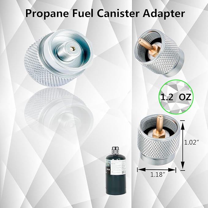 Horynar Butane Refill Adapter Isobutane Fuel Canister Isobutane Canister Butane Propane adapter with Exhaust Air Pressure Button/Great for jetboil fuel Canister/Backpacking Camping Stove Adapter