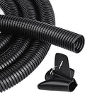 25ft - 1/2 inch Flame Retardant Split Wire Loom Tubing with Installation Tool - Flexible Wire Covers Cord Protectors - Black
