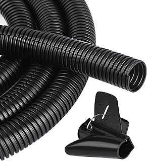 25ft - 1/2 inch Flame Retardant Split Wire Loom Tubing with Installation Tool - Flexible Wire Covers Cord Protectors - Black