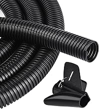 10ft - 1/2 inch Flame Retardant Split Wire Loom Tubing with Installation Tool - Flexible Wire Covers Cord Protectors - Black