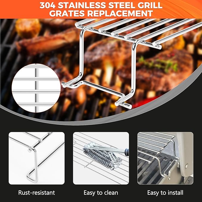 304 Stainless Steel Warming Rack for Weber Spirit 300 and GS4 Spirit II 300 Series Gas Grills with Front Control Knobs, 7641 Grill Upper Rack for Weber Genesis Silver Gold B/C Grill, 25 Inch