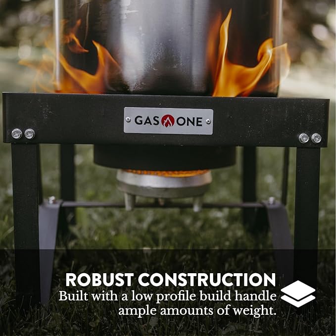 GasOne B-5200KA Outdoor Cooker with High Pressure Steel Braided Hose Propane Burner Camp Stove