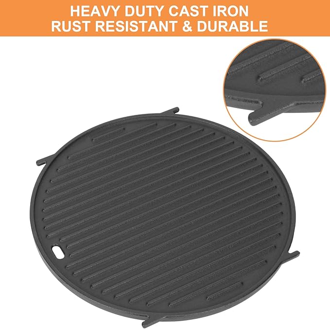 8834 65171 Griddle for Weber Gourmet BBQ System Sear Grate, for 22'' Weber Original Kettle Premium/Charcoal Grill Accessories, 22" Smokers, for Kettle Charcoal Grill Grate 22 inch, Cast Iron
