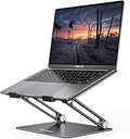 Lamicall Adjustable Laptop Stand, Portable Laptop Riser, Aluminum Laptop Stand for Desk Foldable, Ergonomic Computer Notebook Stand Holder for MacBook Air Pro, Dell XPS, HP (10-17.3'') - Black