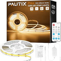 PAUTIX Warm White LED Strip Light 24V LED led Light Strip with Remote,3000K Super Bright 16.4ft/5m cob led Strip Light Dimmable Timer for Bedroom,Kitchen,Mirror,Cabinet,Shelf