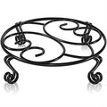 Yimobra Original Patented Plant Stand for Flower Pot Heavy Duty Potted Holder Indoor Outdoor, Metal Rustproof Iron Garden Container Round Supports Rack for Planter, Black, 11.8 Inches