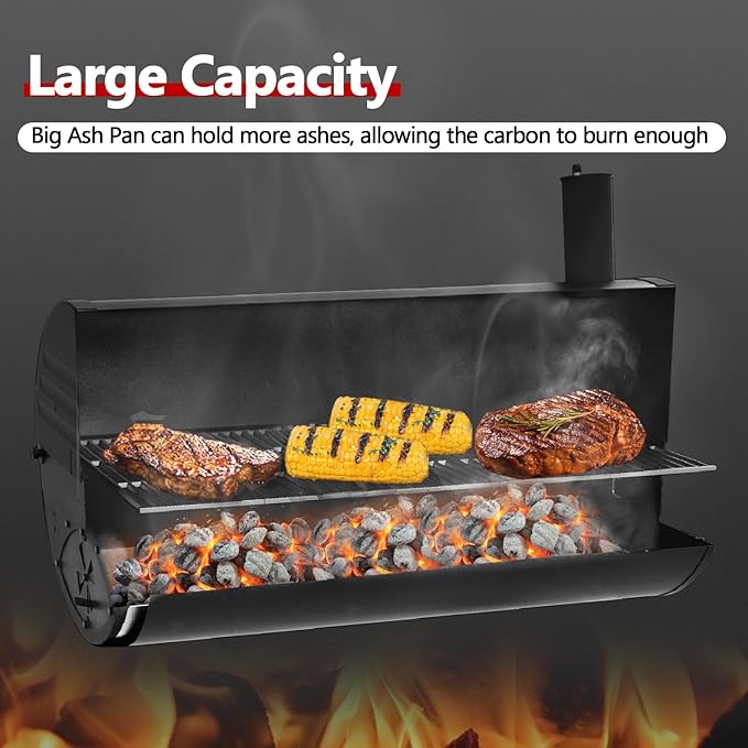 Criditpid 20 Inch Ash Pan Drip Pan Ashpan for Char-Griller 5050, 5072, 5650, 2123, 2223, 2823 Charcoal Grill, 20" Drip Pan Grates Replacement Part with 2pcs Fire Grate Hanger.