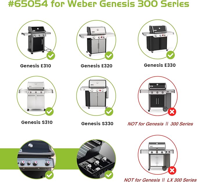 65054 Warming Rack for Weber Genesis 300 Series (2007-2016) E310 E320 E330 S310 S320 S330 Gas Grill Replacement Parts 81323 62749 Stainless Steel