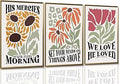 Dytila Christian Bible Scripture Wall Art Set of 3, Flower Marke Pictures Wall Decor Inspirational Posters Religious Verses Canvas Prints, Artwork for Christian Women & Teen Girls 12x16 in Unframed