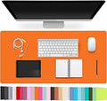 Leather Desk Pad Protector,Non-Slip Desk Pad,on-Slip PU Leather Large Mouse Pad,Easy Clean Desk Protecor Mat,Writing Pad for Office Work/Home/Decor(Orange, 31.5" x 15.7")