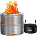 unho 20 Inch smokeless firepit for Outside Wood Burning Stove, Stainless Steel Outdoor Portable Fire Pit for Backyard, Patio, Garden, Picnic