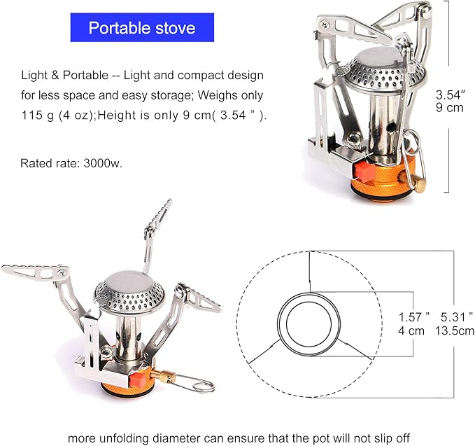 widesea 8PCS Camping Cookware Mess Kit Backpacking Outdoor Lightweight with Pot Pan Tableware