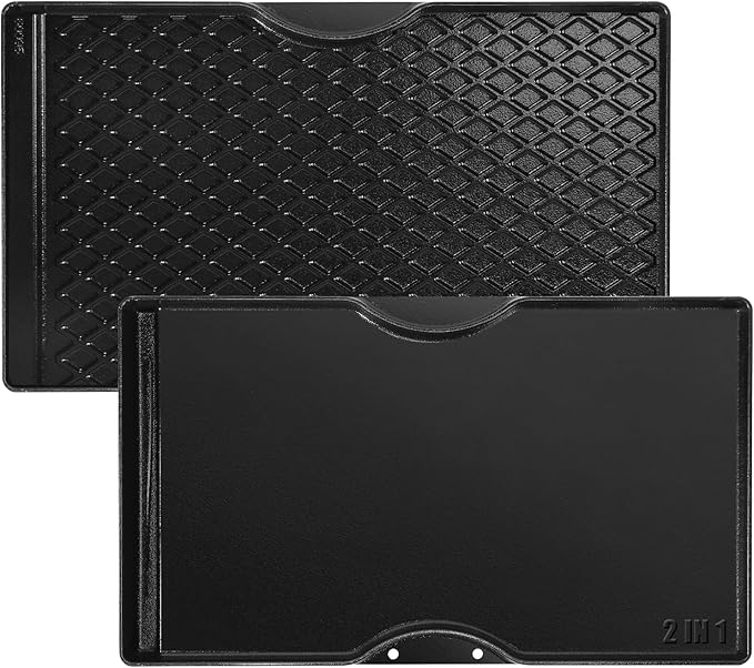 Grill Griddle for Weber Spirit 200 Series, 17.5" Porcelain-Enameled Cast Iron Reversible Grill Plate for Weber Spirit E210 E220 S210 S220 & Spirit II E210 E220, Nonstick Flat Top BBQ Griddle Pan