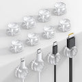 12Pack Cord Organizer [1s Lock] Spring Cable Holder Clips - Lamicall Desk Cord Management Clips, [Smooth Adjustable] Phone Charger Cable, Adhesive Wire Keeper for Nightstand Wall Car Office