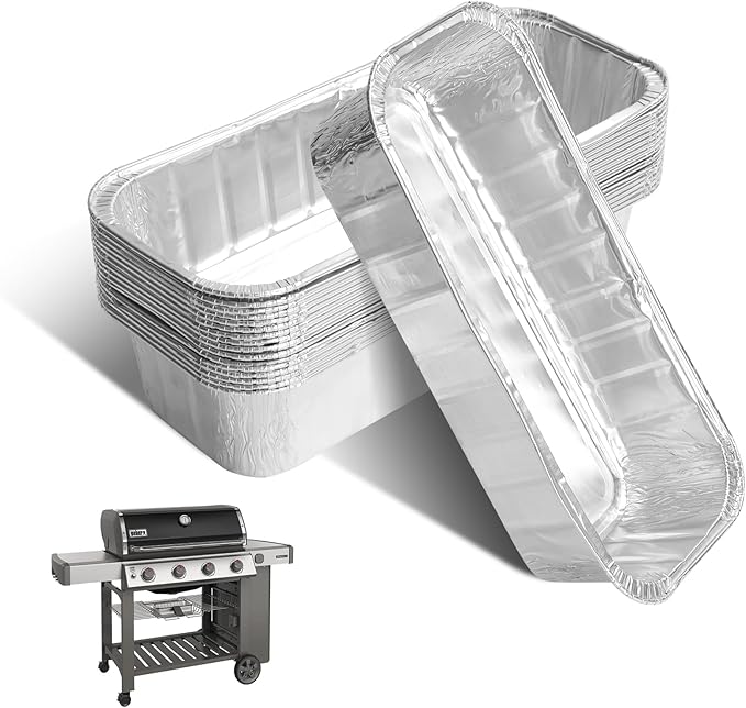 6498 Drip Pan Liners for Weber SmokeFire EX4/EX6/EPX6, Foil Grease Pan for Weber Genesis II 400 & 600, Summit 400/600 Series Grills, 6417 Grease Tray Liners for Weber 28''/36" Griddle, 15 pack