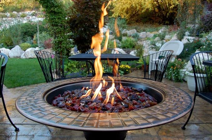 Hiland Reflective Fire Glass, 10 lb, Bronze