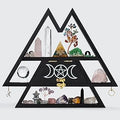 Pracaniz Medium Crystal Shelf with Hidden Drawer & Hooks | Maximalist Witchy Decor for Walls & Desktops | Gothic Boho Trinket Shelf for Crystals, Tarot & Oddities