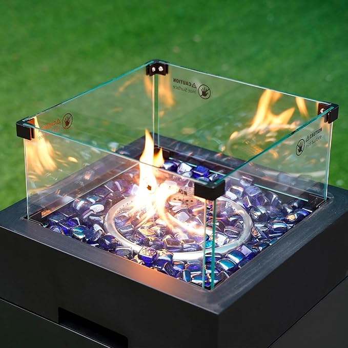 Mr. Fireglass 1 inch Fire Glass Cubes for Fireplace Fire Pit and Landscaping, 10 lb High Luster Cobalt Blue