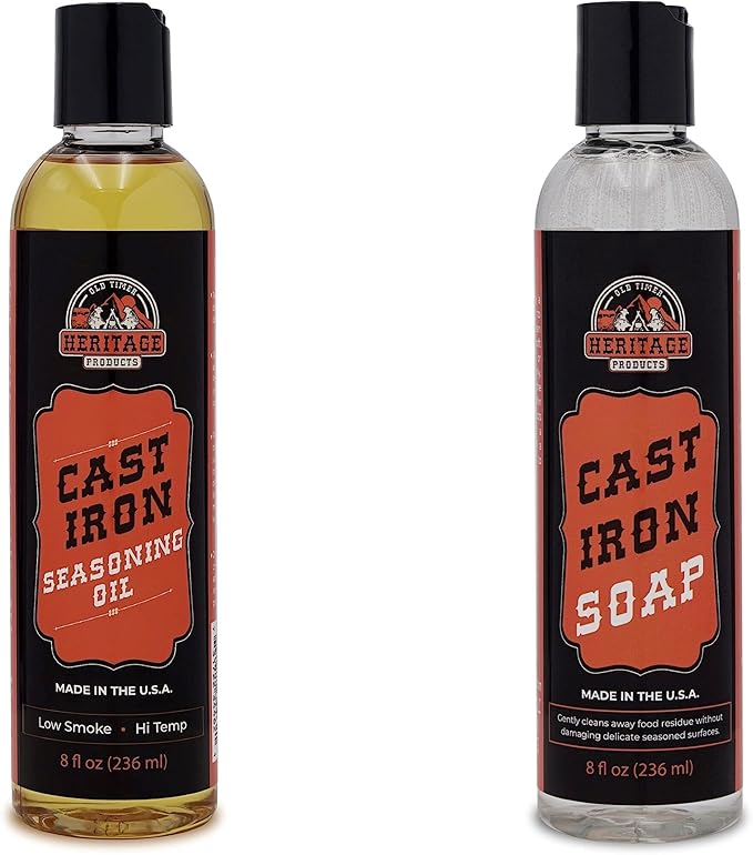 Heritage Products Cast Iron Soap – All Natural Skillet Cleaning Soap Cleans, Restores, Removes Rust from Griddle, Grill Grate, Dutch Oven - Cast Iron Cleaner for Home and Camping