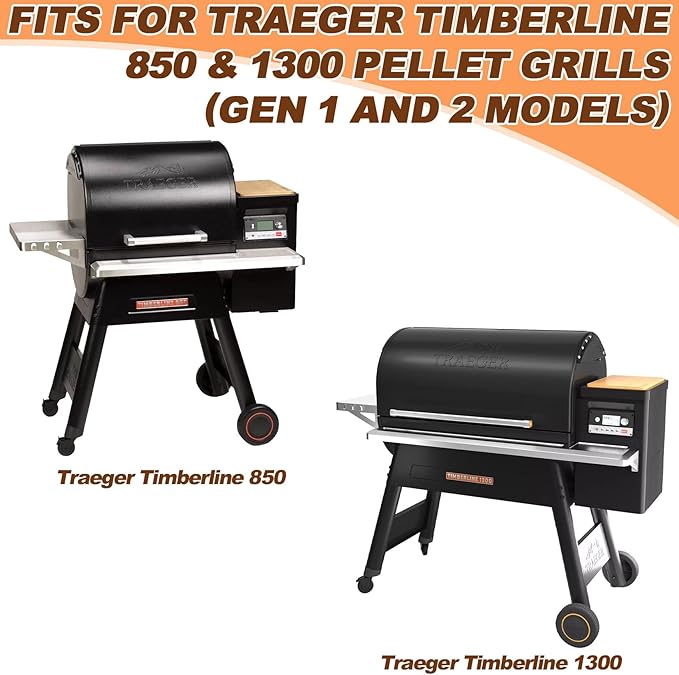 BAC404 & BAC582 Grill Drip Pan Liners Replacement Parts for Traeger Timberline 850 and 1300 (Gen 1 and 2 Models) Pellet Grills, Aluminum Grease Trays for Traeger Timberline Pellet Grills, 20 Packs