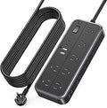 NTONPOWER 25 FT Extension Cord 10 Widely Spaced Outlets, 4 USB Port(2 USB C Port), Ultra Thin Flat Plug Extension Cords 25 Feet, Long Extension Cord for Home Office Garage, Black