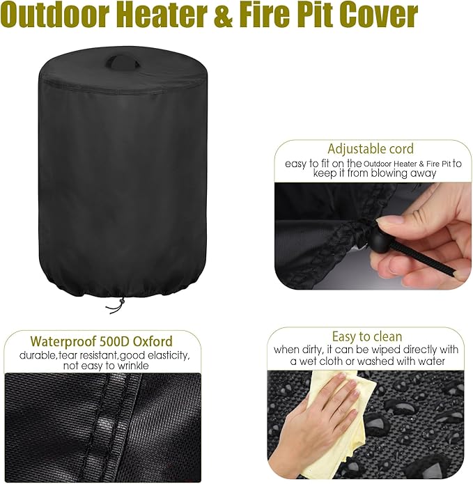 Fire Pit Covers for Ninja Fireside360 Outdoor Heater & Fire Pit, Waterproof FirePit Covers-22" D x 29" H