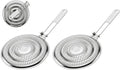 HIC Kitchen Heat Diffuser Reducer Flame Guard With Removable Handle, Stainless Steel, Distributes Heat Evenly And Reduces Scorching, For Gas Electric Glass Stovetops, 8.25-Inch, Set of 2