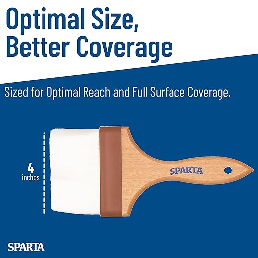 SPARTA 4039900 Nylon Wide Brush, Flat With Nylon Bristles, 4 Inches, Brown, (Pack of 12)