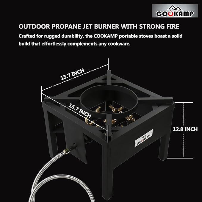 COOKAMP Propane Burner for Outdoor Cooking (23 Tips Jet Burner)