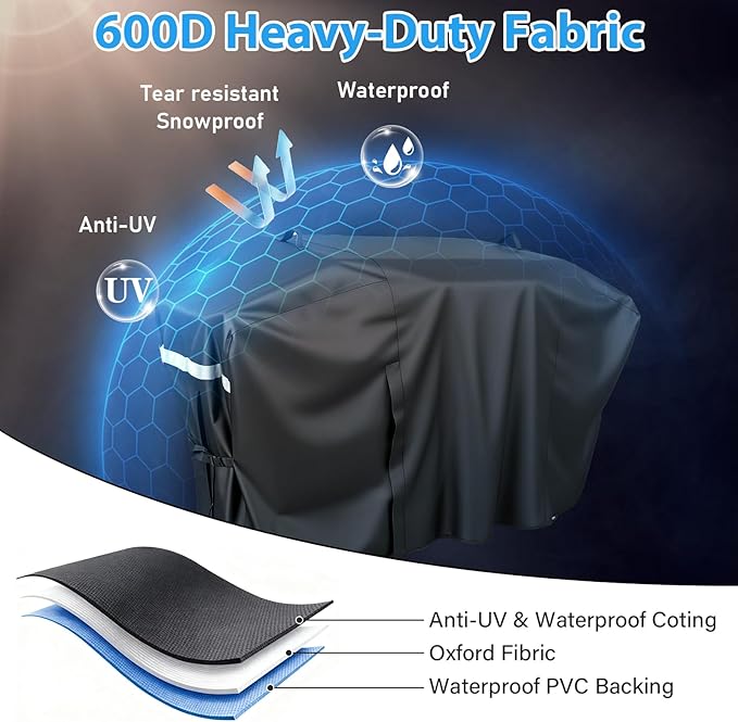 Utheer Grill Cover for Blackstone 36 inches Griddle Cooking Station with Hood Water Resistant, Upgraded Full-Length Heavy Duty 600D Waterproof Fabric Cover for Blackstone 5482 Griddle Cover
