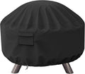 SHINESTAR Round Fire Pit Cover, Fits for 36-40 Inch Firebowl with Drawstring and Built-in Vents, Waterproof & Windproof, 40 Dia x 20 H, Black