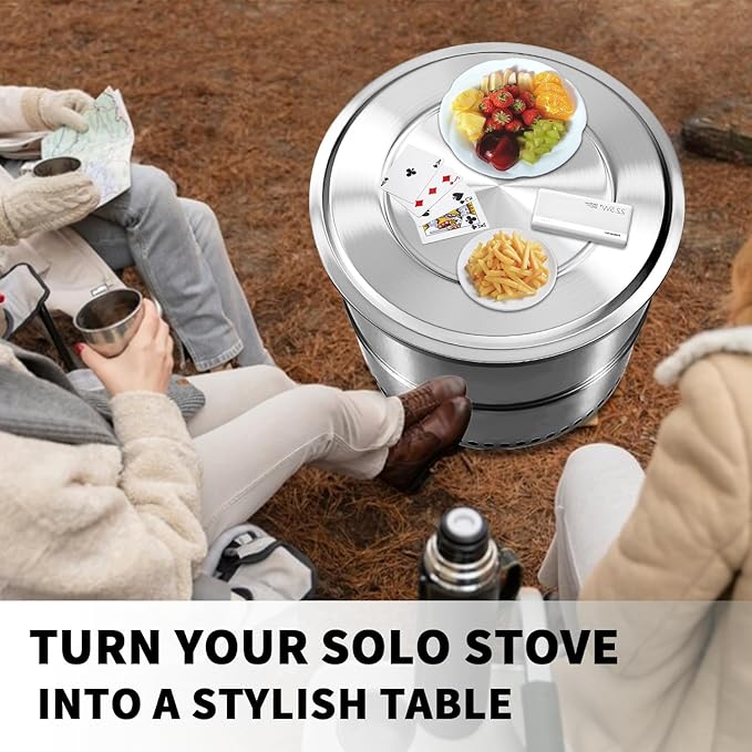 Lid for Solo Stove Bonfire - 19.5 Inch Stainless Steel Fire Pit Lid Cover for Solo Stove Bonfire, Fire Pit Accessories for Outdoor Fire Pits and Camping Accessories