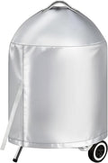 iCOVER Grill Cover for Weber 22 Inch Charcoal Kettle- Heavy Duty Waterproof BBQ Cover for Weber Char-Broil 22 Inch Charcoal Kettle Grills, Silver
