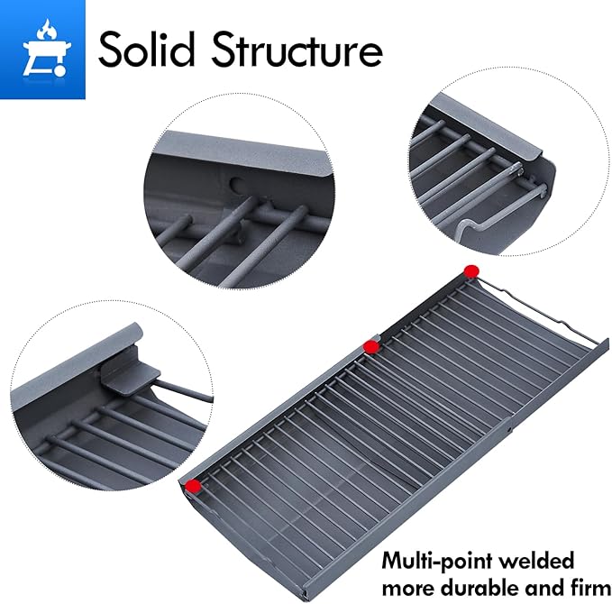 810-0029 Charcoal Ash Pan Replacement Parts for Nexgrill Charcoal Tray Adjustable Ash Catcher 810-0029 29in Barrel Grill Smoker Parts with Fire Grate Hangers Grill Accessories