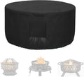 Kovshuiwe Round Gas Fire Pit Cover-600D Fabric Waterproof and Resistant Material，Fits Outdoor for 34-36 Inch Fire Pit/Table Cover, Patio Fire Bowl Cover-36 Dia x 20" H, Black