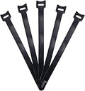 Superun 50 Pcs Black 10 Inch Fastening Cable Ties Reusable Cord Organizer, Adjustable Hook and Loop Wire Wrap Cable Management
