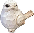 WHITE Bird Table Decor Wood Grain Effect Bird Figurine, Bird Statue Sculpture - Carved Rustic Animal Bird Ornaments - Home Decor Accents Collectible Bird Figurine for Wedding Housewarming Christmas