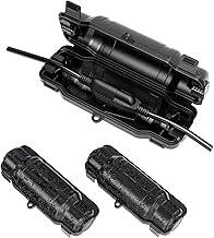 3 Pack Outdoor Extension Cord Safety Cover with Waterproof Seal IP54 Water-Resistant, Weatherproof Electrical Connection Box with 2 Latches, Plug, Socket, Holiday Decoration Light, Black