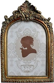 SIKOO Vintage 5x7 Picture Frame Antique OrnateTable Top and Wall Mounting Photo Frame with High Definition Glass Front for Home Decor, Photo Gallery, Art,Bronze Gold (5x7)