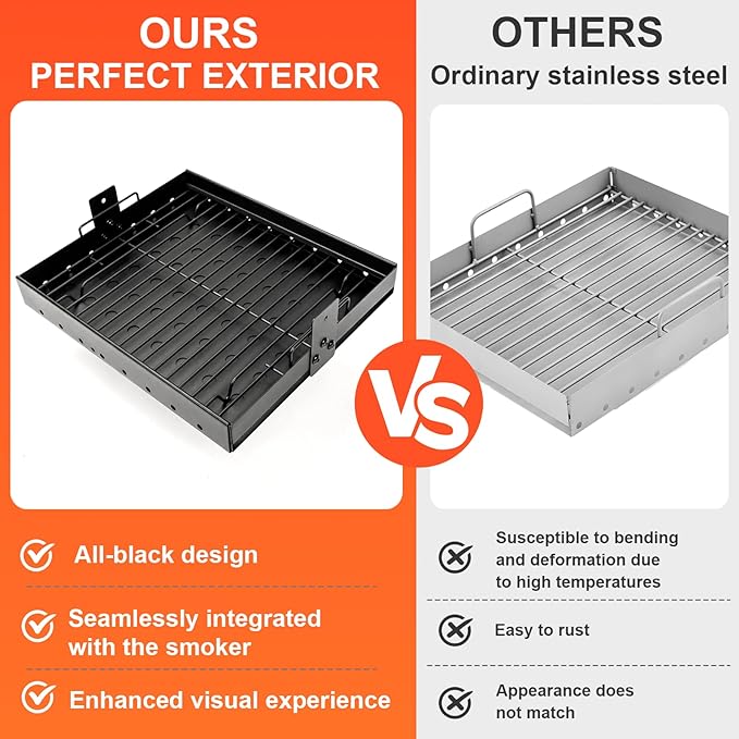 Uniflasy Stretchable 15-28" Charcoal Tray for Expert 24 Grill Parts, Pit Boss Memphis I, Chargriller PS9900 2190 6500 6800 8500, Adjustable Charcoal Basket Holder for Smoke Hollow 47183T-21 Replacement Parts